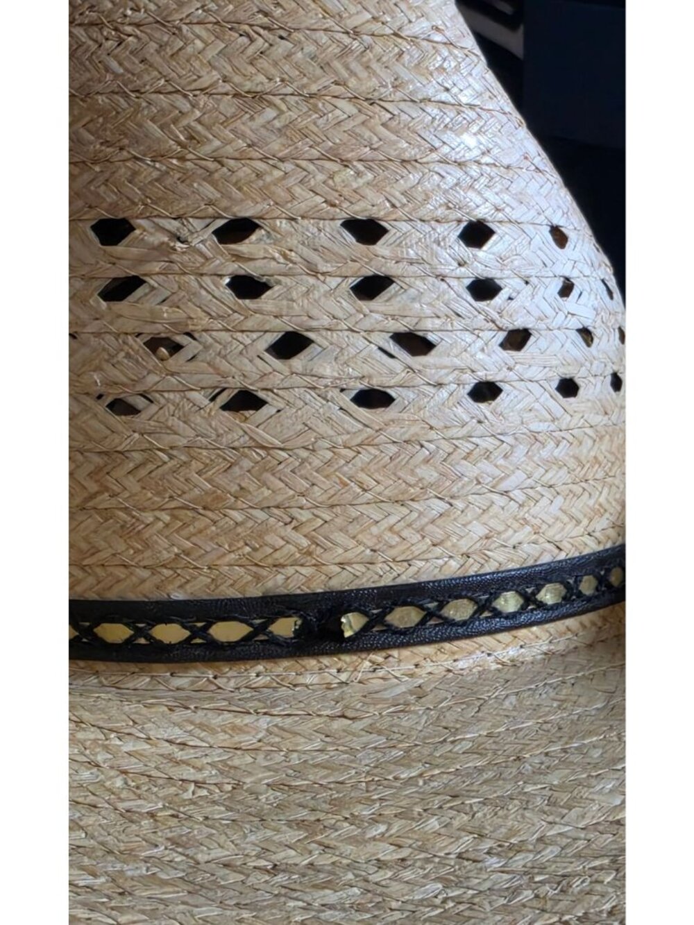 Vintage Goorin of California "Nugget" Straw Cowboy Hat Vented Medium Size 7 USA - Picture 7 of 10